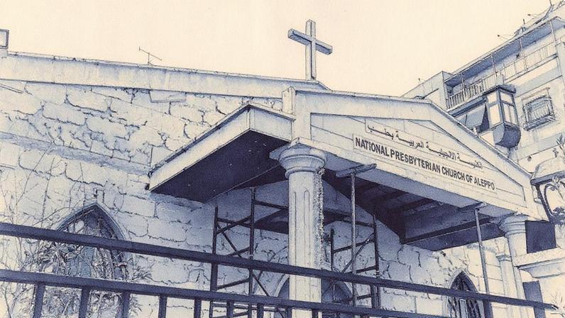 Fachada da Igreja Presbiteriana da Síria. (Foto: Portas Abertas)