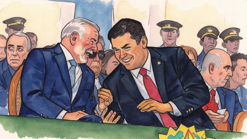 Presidente Lula e Davi Alcolumbre (Senado Federal) participam da Cerimônia do Dia do Exército e de Comemoração do Jubileu de 80 anos das Vitórias da Força Expedicionária Brasileira, na Itália (Foto: Brenno Carvalho / Agência O Globo)