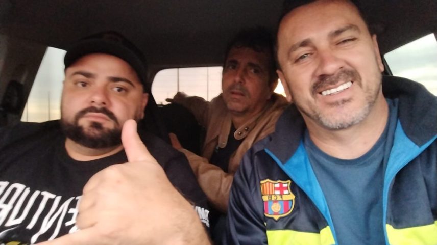 Diego Henrique Afonso (à esquerda), Robishley Hirnani De Oliveira (ao fundo) e Rafael Juliano Marascalchi (à direita) saíram de São José do Rio Preto (SP) (Foto: Arquivo pessoal)