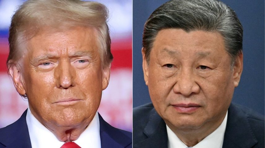 Montagem mostra o presidente dos EUA, Donald Trump, e o líder chinês, Xi Jinping (Foto: CHARLY TRIBALLEAU e Elvis Barukcic / AFP)