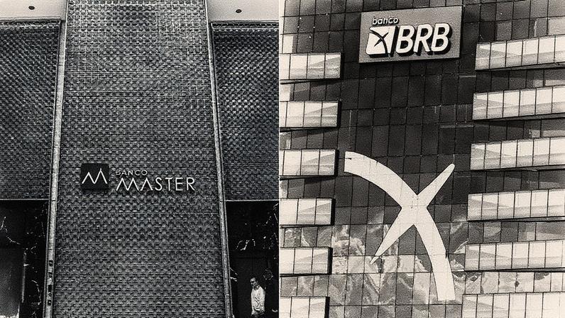 Sedes dos bancos Master e BRB — Foto: Divulgação e Cristiano Mariz/Agência O Globo