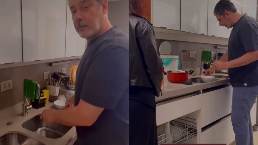 Filha mostra William Bonner cozinhando (Foto: Reprodução/Instagram)