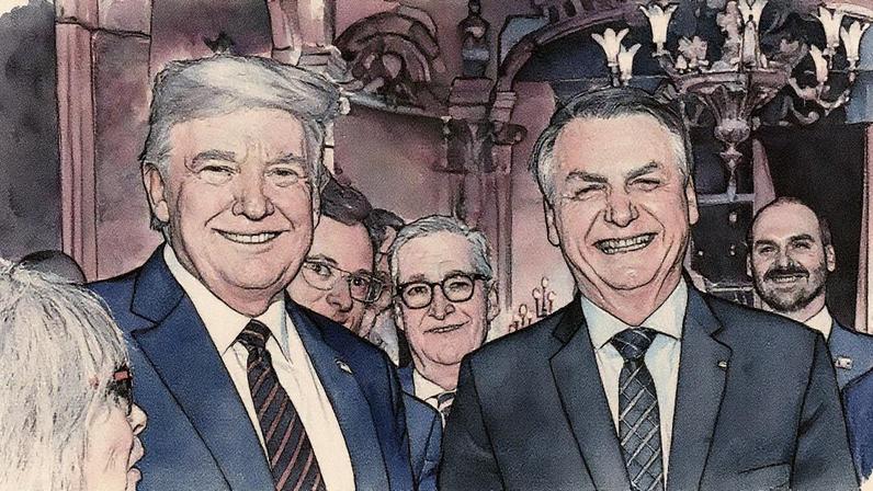 Donald Trump, presidente dos EUA, e Jair Bolsonaro, ex-presidente do Brasil (Foto: Alan Santos/AP)