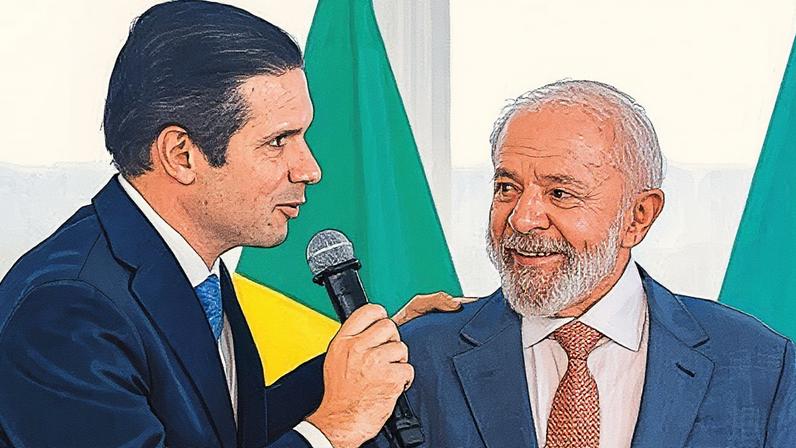Presidente da Câmara, Hugo Motta, e o presidente Lula. (Foto: Ricardo Stuckert / PR)