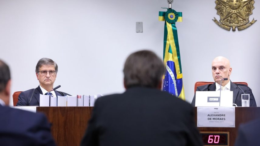 Jair Bolsonaro, ex-presidente da República, presta depoimento a Alexandre de Moraes no julgamento da trama golpista (Foto: Antonio Augusto/STF)