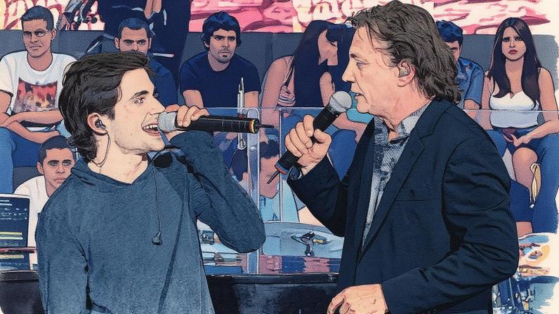 Fábio Jr. e Fiuk no programa Altas Horas (Foto: Zé Paulo Cardeal/TV Globo)