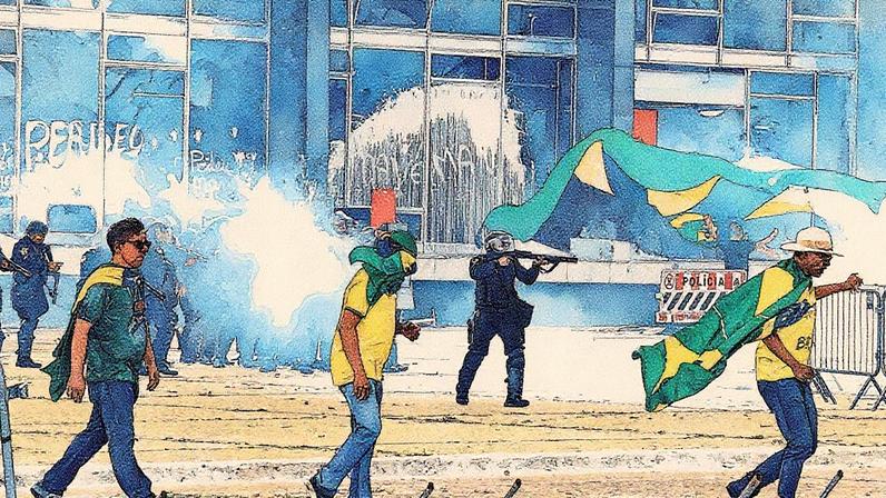 Grupo de bolsonaristas radicais invadiram a sede dos Três Poderes em Brasília (Foto: Wilton Junior/Estadão)
