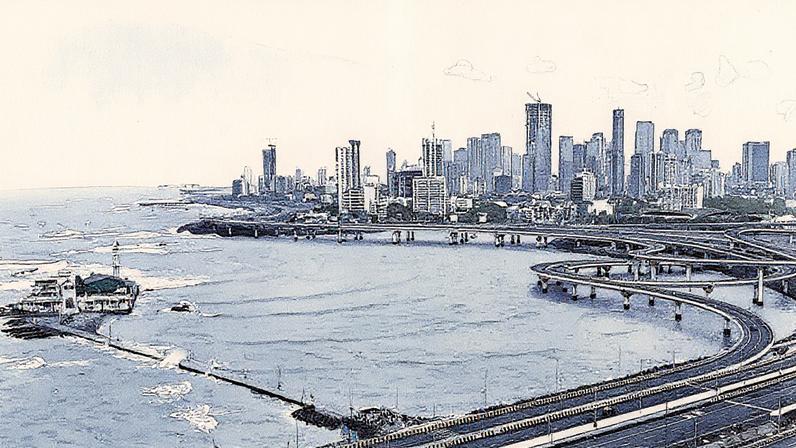 O horizonte de Mumbai em 6 de julho de 2025. (Foto: Punit Paranjpe | Afp | Getty Images)