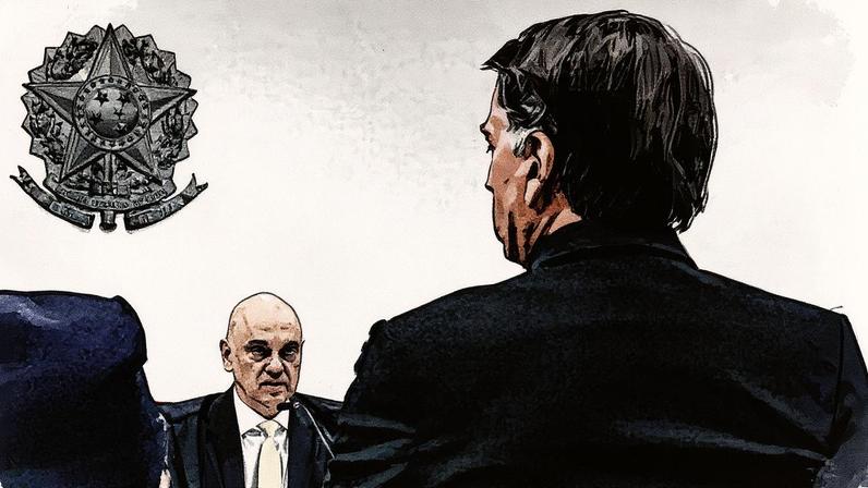 O ex-presidente Jair Bolsonaro prestou depoimento ao ministro Alexandre de Moraes no STF (Foto: Gabriela Biló - 10.jun.25/Folhapress)