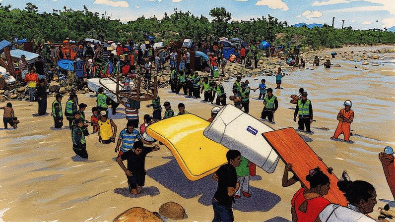 Colombianos carregam suas pertenças pelo rio Táchira, da Venezuela para o setor La Parada, na Colômbia, na terça-feira, 25 de agosto de 2015. (Foto: Mauricio Dueñas Castañeda (EPA) EFE)