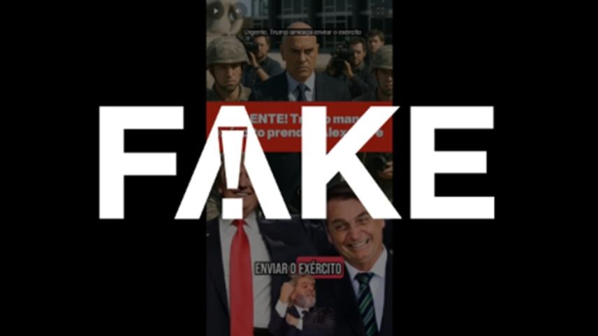 É #FAKE que Trump ameaçou enviar exército dos EUA para prender Moraes (Foto: Reprodução)