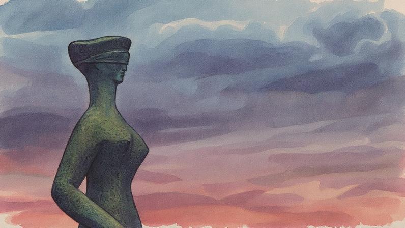 Estátua da Justiça, em frente ao STF (Foto: Dida Sampaio/Estadão)