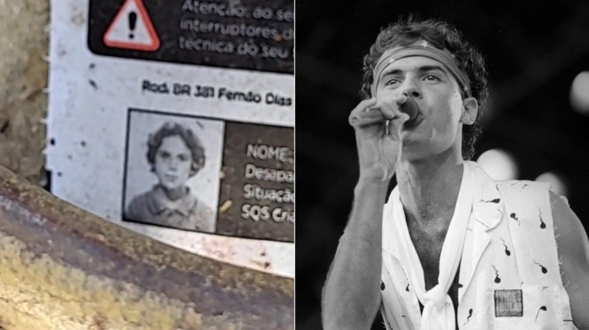 Foto de Cazuza é vista em campanha de busca de pessoas desaparecidas (Foto: Reprodução/TikTok e Jorge Marinho)