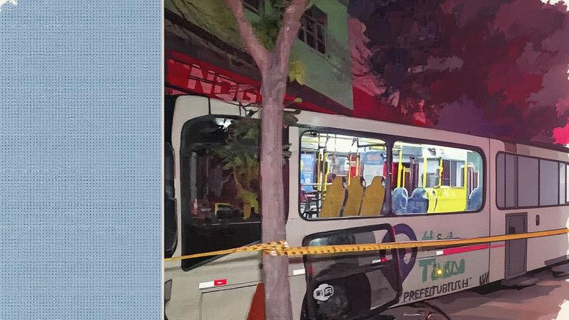 Ônibus acidentado estava com 17 passageiros (Foto: Reprodução/TV Globo)