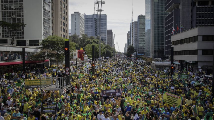 Ato a favor da anistia de Bolsonaro e contra o ministro Alexandre de Moraes, na avenida Paulista, em São Paulo (Foto: Reprodução)