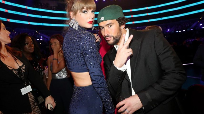 Taylor Swift elogiou a performance de Bad Bunny em 'Happy Gilmore 2' no 'New Heights', dizendo que seu timing cômico "absolutamente a encantou". (Foto: Reprodução)