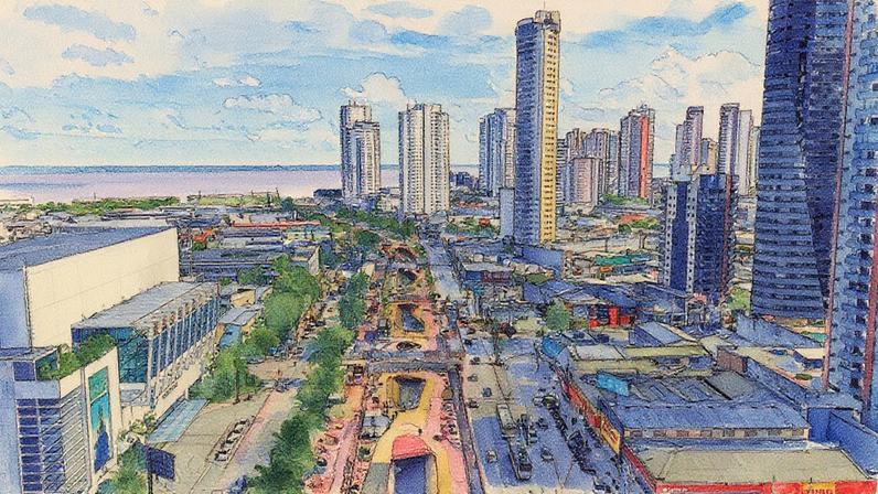 Obras para a COP30 em andamento em Belém (Foto: Reprodução)