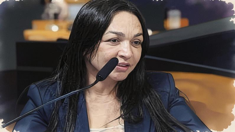 A senadora Eliziane Gama propõe um convite a Felca para tratar do tema 'adultização' na CCJ. (Foto: Marcos Oliveira/Agência Senado e Reprodução/Redes Sociais)