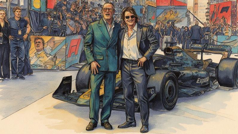 Brad Pitt e Tom Cruise em evento do lançamento do filme F1 (Foto: Gareth Cattermole/Getty Images)