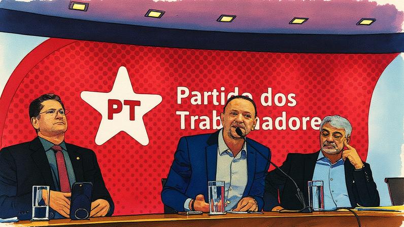 Edinho Silva, presidente do PT, posando ao lado dos dirigentes Jilmar Tatto e Humberto Costa (Foto: Reprodução)