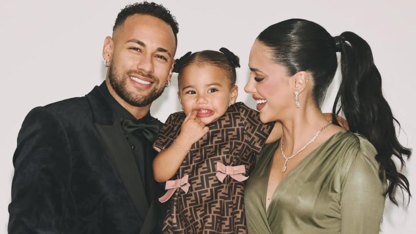 Neymar com Bruna Biancardi e a filha Mavie (Foto: Reprodução Instagram)