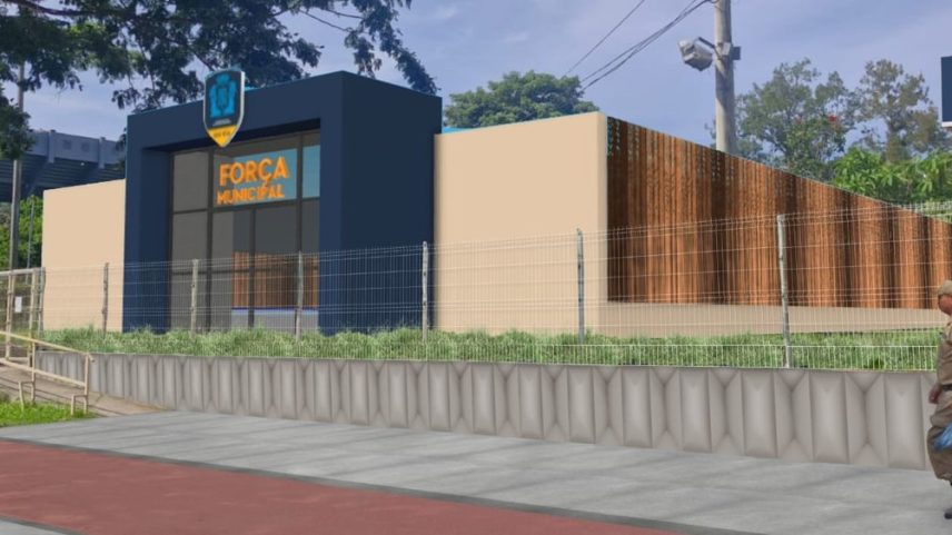 Desenho mostra como deve ficar a primeira base da Guarda Municipal armada do Rio (Foto: Divulgação/Prefeitura do Rio)