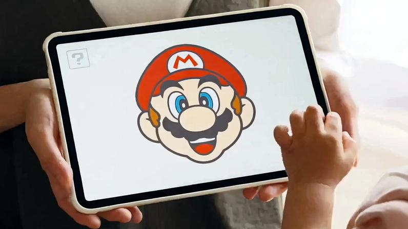 Hello, Mario! lets kids interact with Mario’s smiling face.