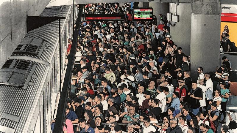 Passageiros lotam a plataforma da Estação Sé, na capital paulista (Foto: Reprodução)