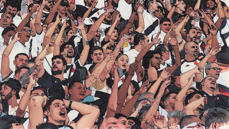 Torcida do Vasco reunida no estádio de São Januário (Foto: Reprodução)