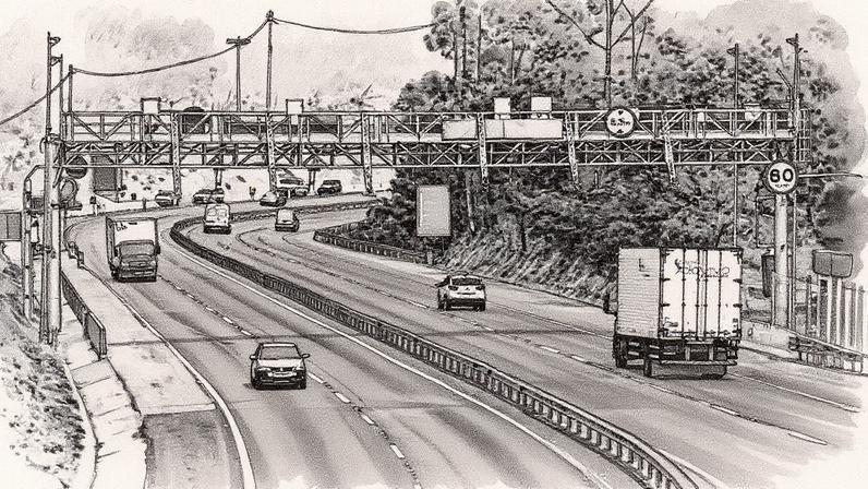 Pedágio de passagem livre instalado na rodovia Raposo Tavares, na região metropolitana de Sorocaba (Foto: Reprodução)