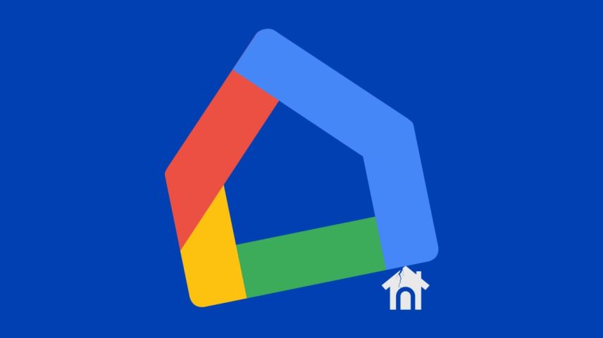 A graphic showing a Google Home logo on top of a small Nest logo.