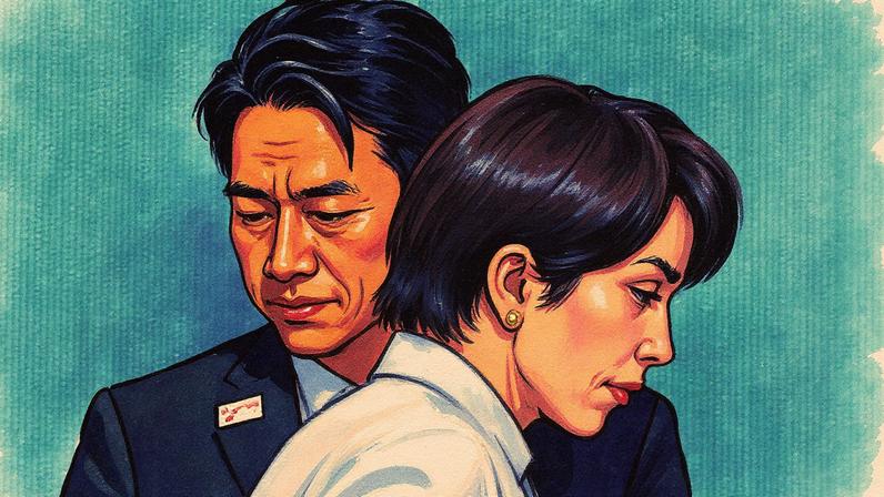 Shinjiro Koizumi and Sanae Takaichi are seen before the Liberal Democratic Party (LDP) Presidential debate. Both are vying to be Japan’s next prime minister.