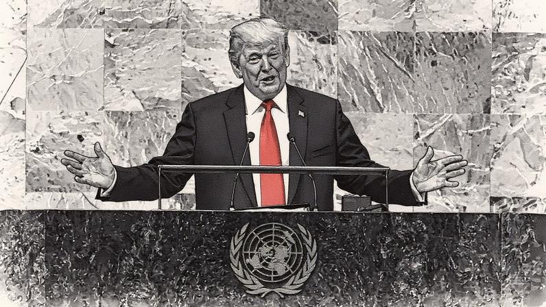 Presidente dos EUA, Donald Trump, durante discurso na ONU (Foto: Reprodução)