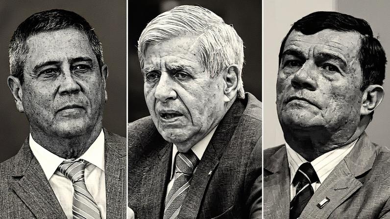 Braga Netto, Augusto Heleno e Paulo Sérgio Nogueira são investigados por tentativa de golpe (Foto: Reprodução)