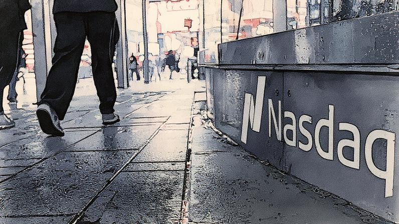 O Mercado Nasdaq é visto durante a negociação matinal em Nova York (Foto: Reprodução)