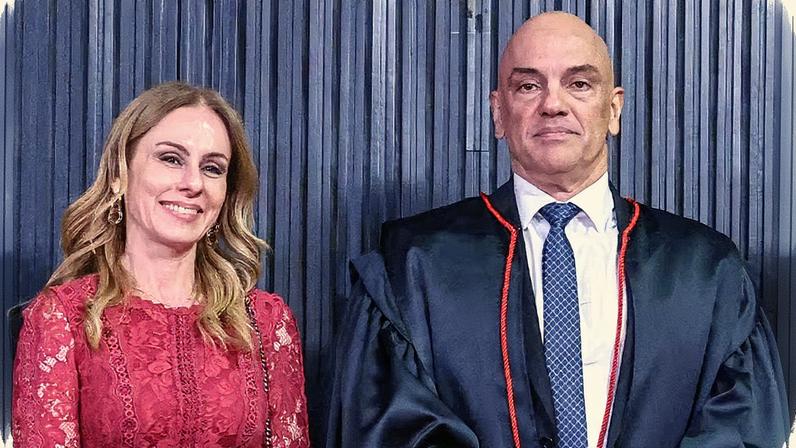 Alexandre de Moraes e sua mulher Viviane Barci em uma foto (Foto: Reprodução)