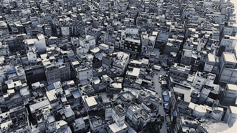 Aerial view of the Villa 1-11-14 neighborhood in Buenos Aires on 23 April 2025. Photograph: Luis Robayo/AFP/Getty Images