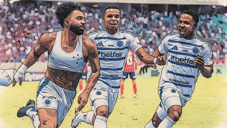Gabigol comemora gol que garantiu a vitória do Cruzeiro sobre o Bahia (Foto: Reprodução)