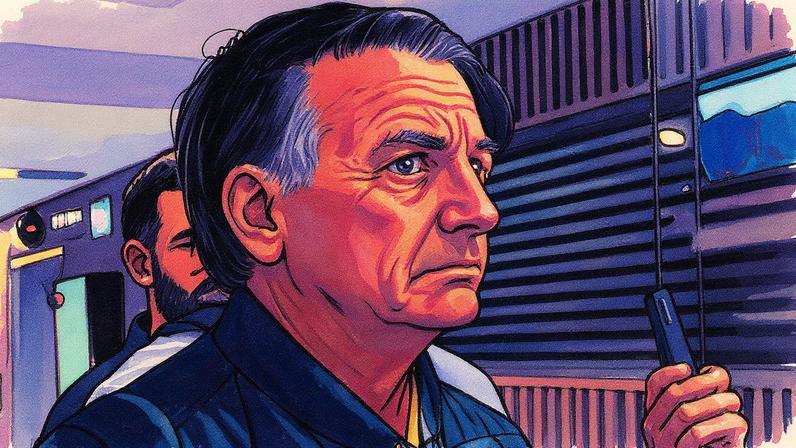 Ex-presidente Jair Bolsonaro na sede do PL (Foto: Reprodução)