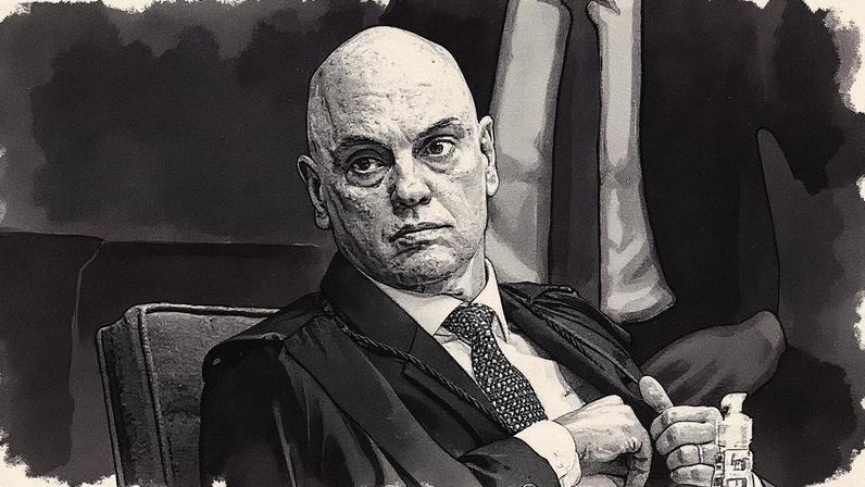 Ministro Alexandre de Moraes durante a abertura do julgamento de uma trama golpista (Foto: Reprodução)