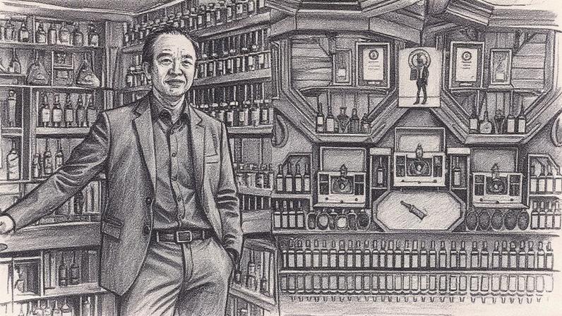 Montagem de Nguyen Đình Tuấn Việt com sua coleção de bebidas (Foto: Reprodução)