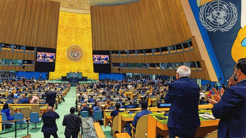 Em discurso na ONU, Donald Trump pediu solução urgente para Gaza e Ucrânia, exigindo reféns livres e criticando países que financiam a Rússia. Foto: Loey Felipe/ONU