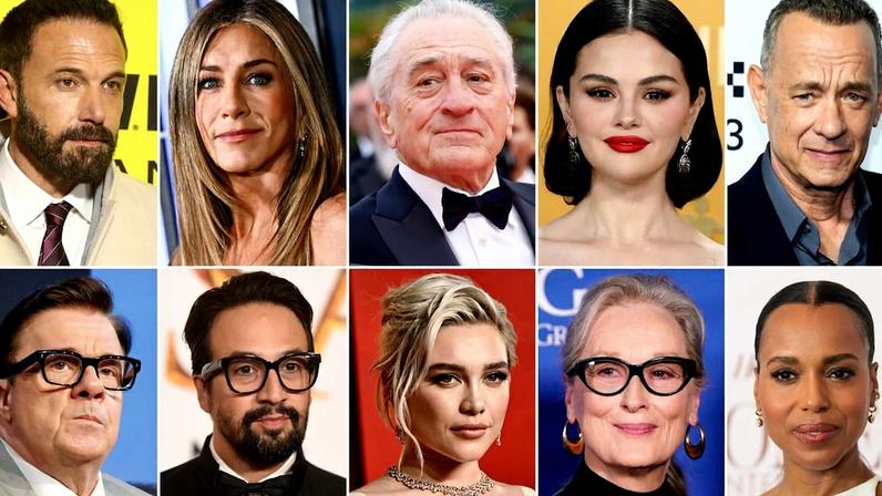 Celebridades como Ben Affleck, Jennifer Aniston, Robert De Niro, Selena Gomez, Tom Hanks, Nathan Lane, Lin-Manuel Miranda, Florence Pugh, Meryl Streep e Kerry Washington assinam carta em apoio ao comediante Jimmy Kimmel (Foto: Reprodução)