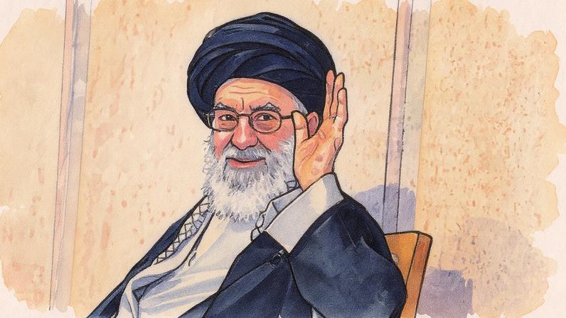 Líder supremo do Irã, Ayatollah Ali Khamenei, acena durante cerimônia em Teerã em homenagem ao oitavo Imam Reza (Foto: Reprodução)
