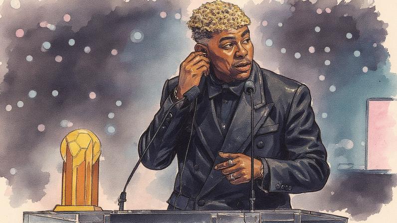 Lamine Yamal, do Barcelona, venceu o Prêmio Kopa na Bola de Ouro 2025 (Foto: Reprodução)