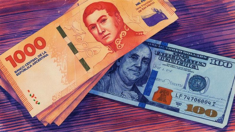 Peso argentino e dólar em uma imagem (Foto: Reprodução)