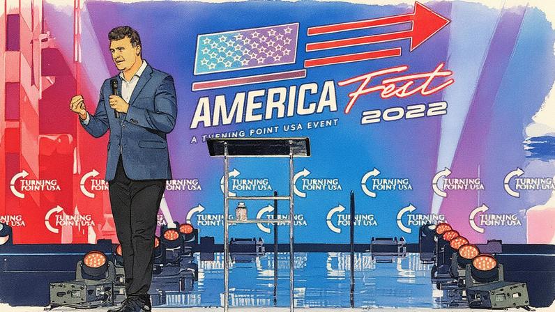 Charlie Kirk, influenciador conservador, fala durante evento no Arizona (Foto: Reprodução)