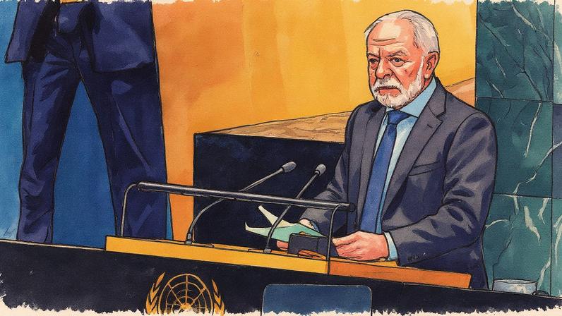Presidente Luiz Inácio Lula da Silva durante a Assembleia Geral da ONU em 2025 (Foto: Reprodução)