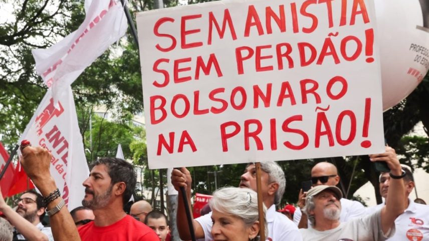 São Paulo (SP), 30/03/2025 - Movimentos sociais e sindicais realizam ato contra a anistia.