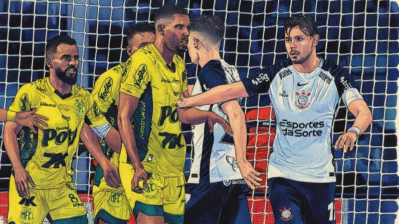 No primeiro turno, o Mirassol venceu o Corinthians por 2 a 1